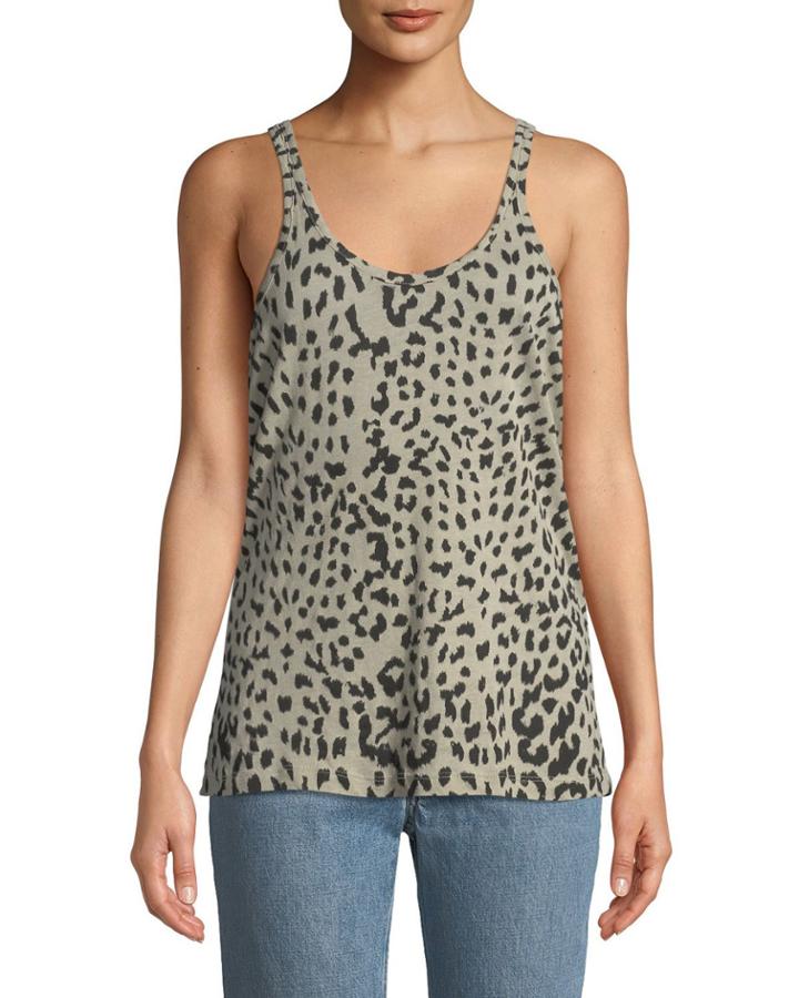 Dip-dye Leopard-print Tank