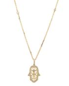 14k Diamond Hamsa Pendant Necklace