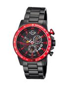 45mm Scuderia Men's Chronograph Bracelet Watch, Black/red