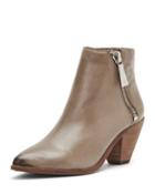 Lila Zip Leather Ankle Booties
