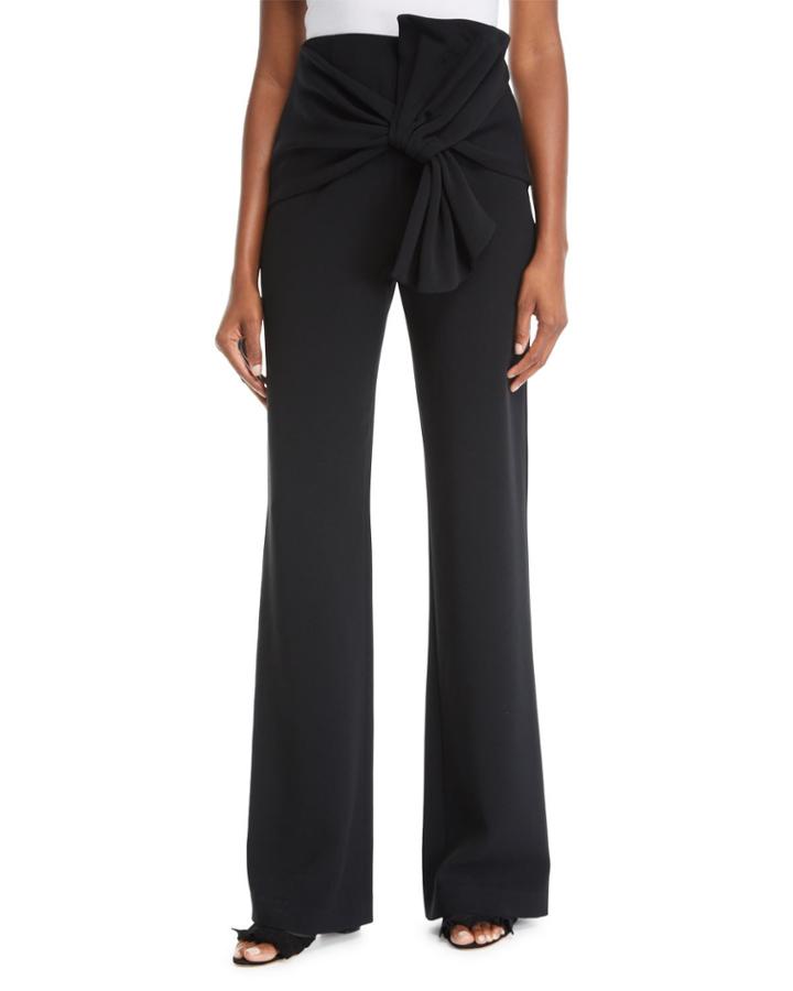 Connor Crepe Tie-front Wide-leg Pants