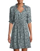 Capucine Vine Embroidered-silk Dress