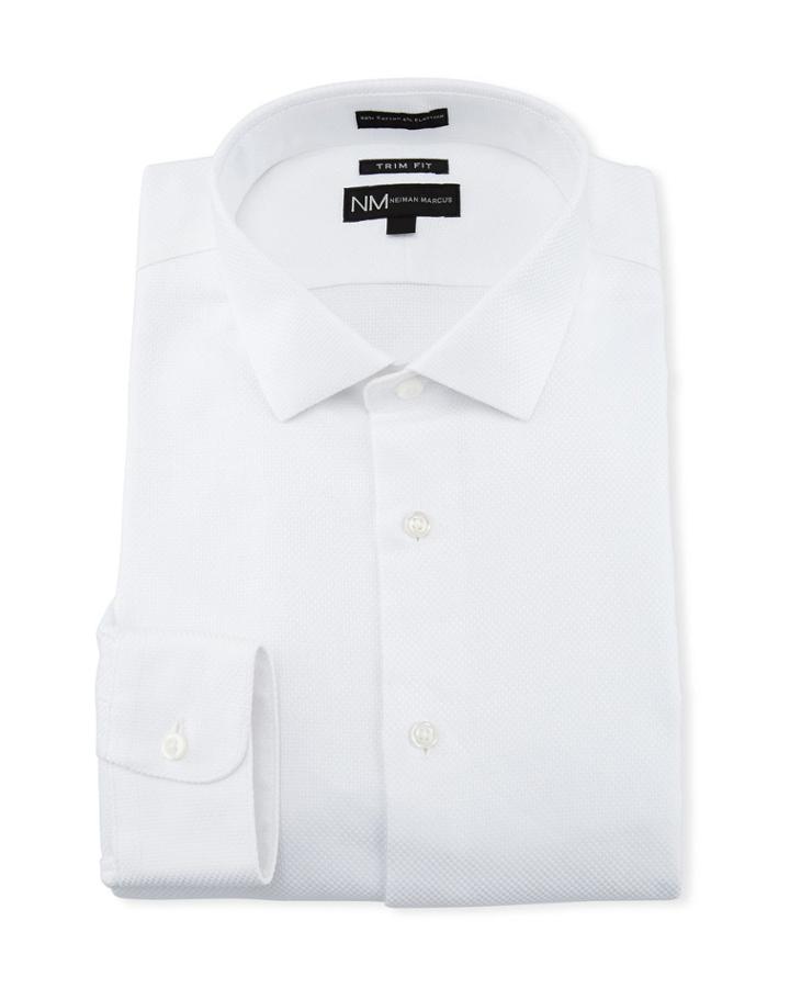 Men's Trim-fit Regular-finish Dobby Dress