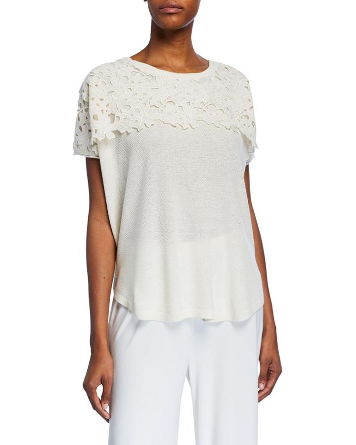 Lace Applique Silk