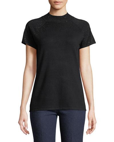 Short-sleeved Rhinestone
