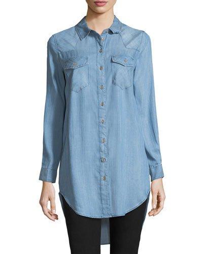 Gina Western Button-front Long-sleeve Tunic