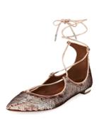 Christy Sequin Ballet Flat, Rose Gold