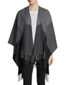 Two-tone Wool Ruana Shawl,
