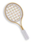 Tennis Racket 18k Gold & Diamond Brooch