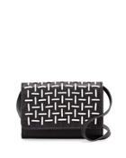 Nadia Faux-leather Crossbody Bag, Black/white