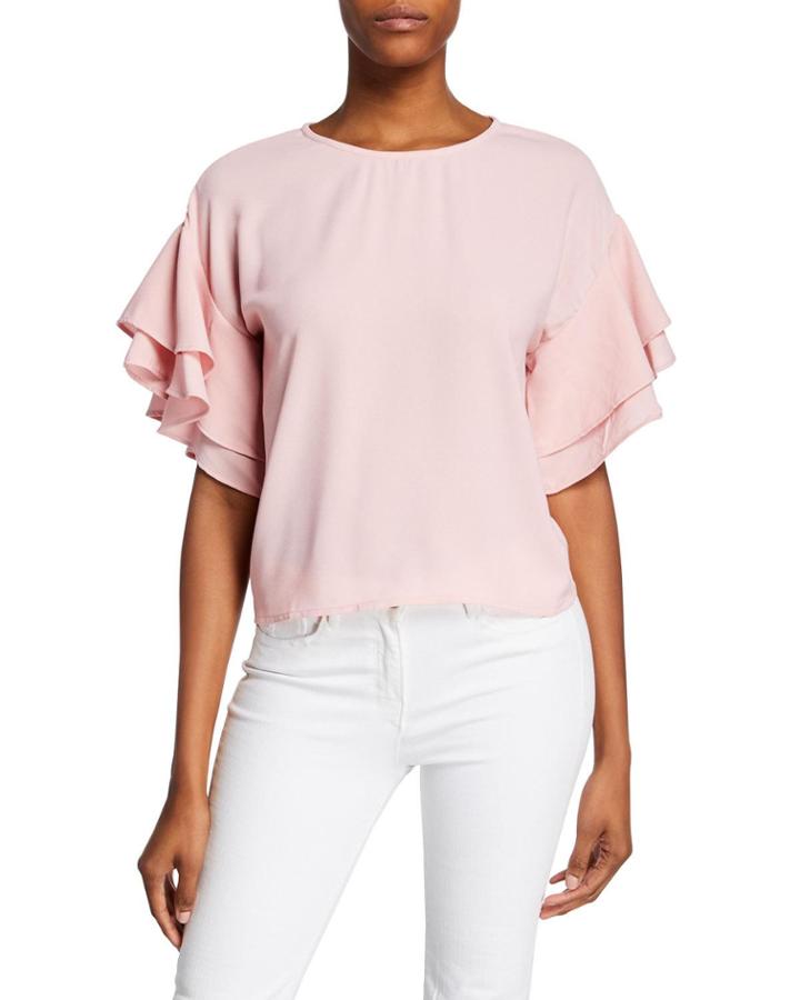 Short-sleeve Ruffle Blouse