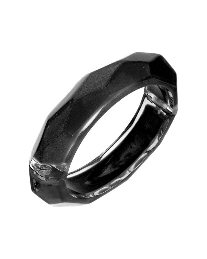 Faceted Bangle Bracelet, Black