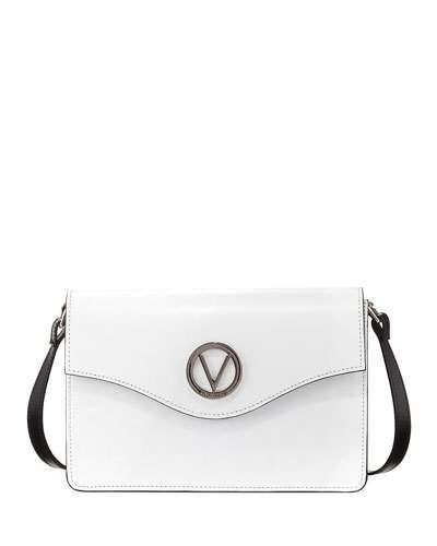 Jade Soave Two-tone Shoulder Bag, White/black