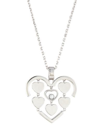 Happy Amore Floating Diamond Heart Pendant Necklace,