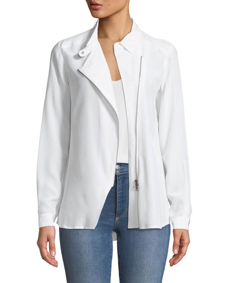 Silk Moto-style Blouse