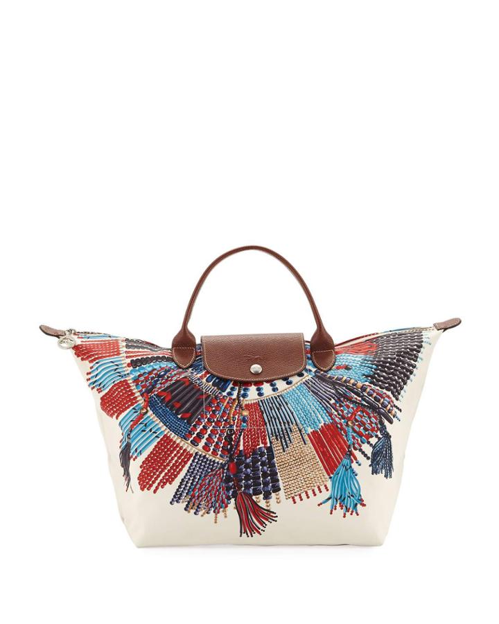Le Pliage Collier Massai Medium Top Handle Bag