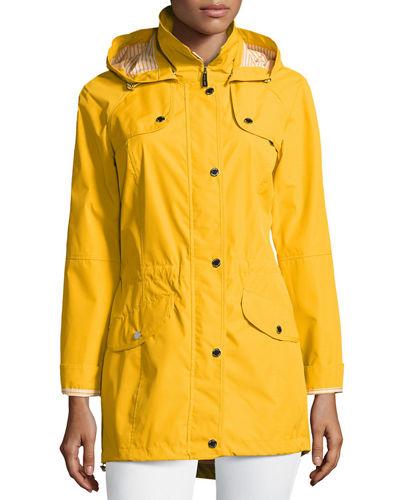 Cinched-waist Utility Jacket With Hood