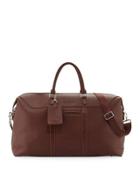 Large Faux-leather Weekender Bag, Brown