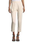 Silk-blend Slouchy Pull-on Pants,
