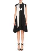 Sleeveless Graphic-print Short Dress W/
