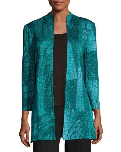 Graphic-knit High-neck Jacket,