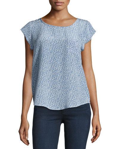 Rancher Printed Silk Top,