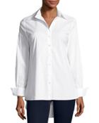 Button-down Blouse With Pleated Back, White