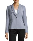Twill One-button Jacket, Navy/ivory