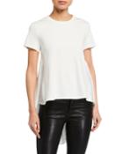 Embroidered Eyelet High-low Top