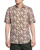 Men's Palm Leaf-print Short-sleeve