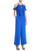 Roya Cold-shoulder Frilled Jumpsuit