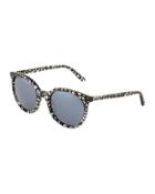 Abstract-print Cat-eye Plastic Sunglasses, Black