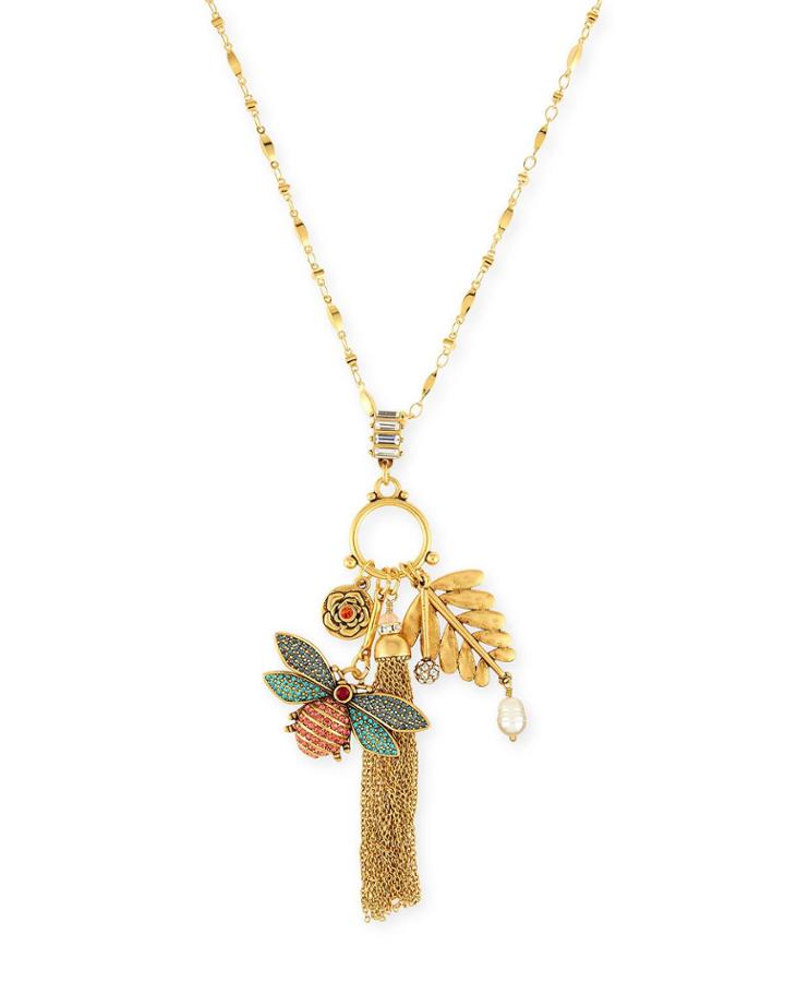Crystal Bug Charm Necklace