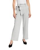 Tie-waist Wide-leg Ankle Pants