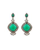 Green Onyx & Champagne Diamond Drop Earrings