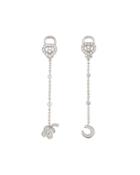 Happy Diamonds 18k Heart Charm Drop Earrings