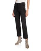 Le High Straight Reverse-cuff Jeans