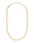 18k Senso Necklace With Metal Wrapped Round Stones In Mother-of-pearl