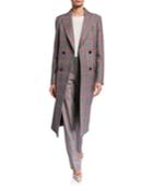 Glen Plaid Double-breasted Trench Coat