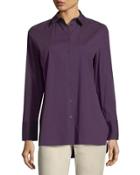 Dannell Button-front Stretch-cotton Blouse