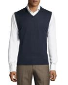 V-neck Sweater Vest W/ Tipping
