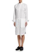 Gf Ferre Button-down Dress W/pockets, White, Women's,