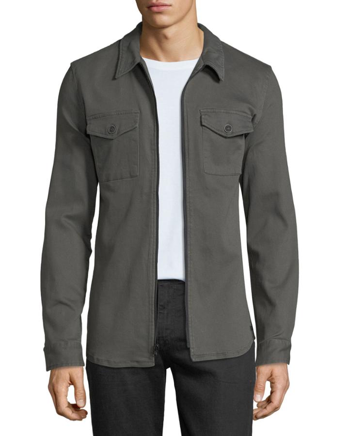 Men's Reno Over-dyed Canvas Zip-front Overshirt