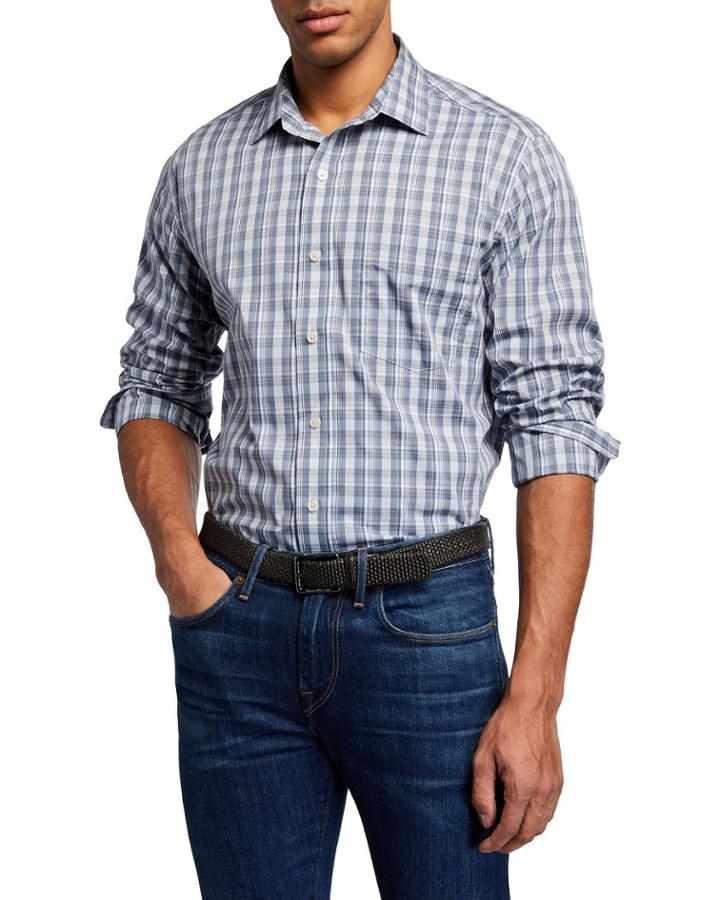 Men's Plaid Print Long Sleeve