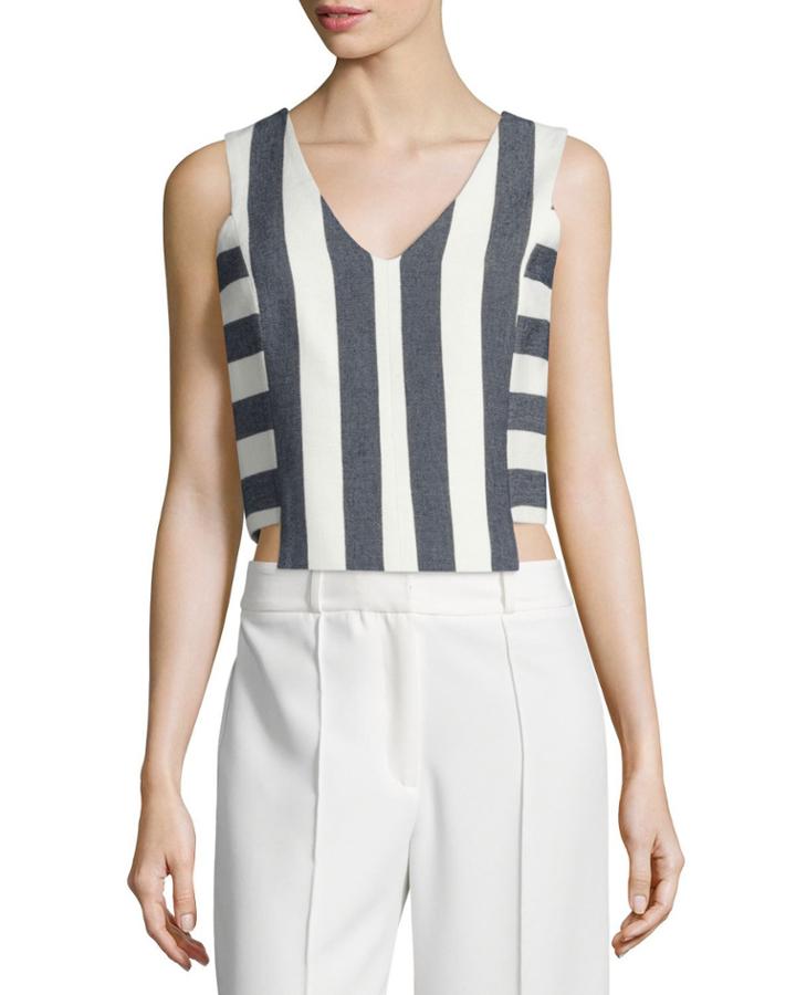 Graphic Stripe V-neck