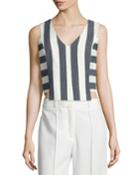 Graphic Stripe V-neck