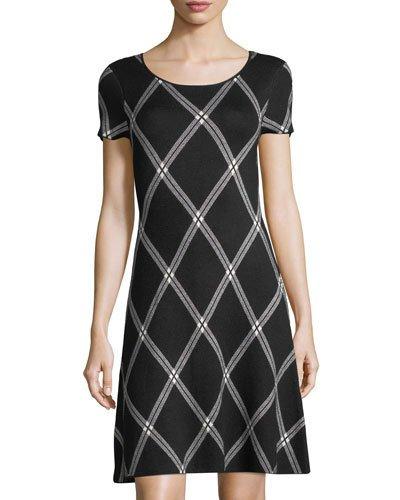 Plaid Jacquard-knit Dress