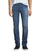 Washed Denim Straight-leg Jeans