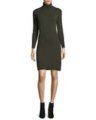 Long-sleeve Turtleneck Cashmere Dress