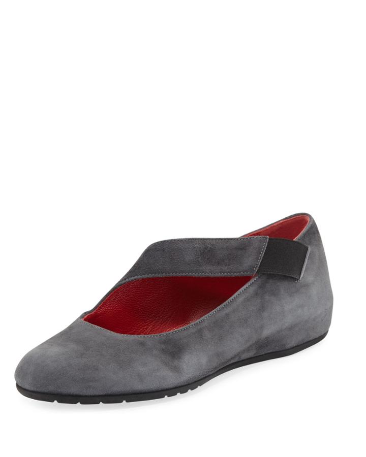 Ramona Suede Flats, Gray